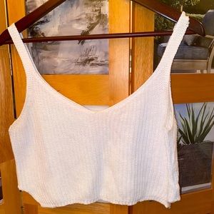 Knitted white crop top